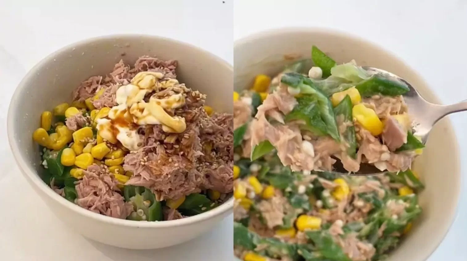 Công thức 1: Salad đậu bắp và cá ngừ Nhật Bản (Ảnh: Internet)