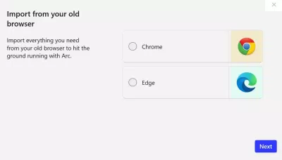 Nhập dữ liệu từ trình duyệt khác vào Arc Browser (Ảnh: Internet) Nhập dữ liệu từ trình duyệt khác vào Arc Browser (Ảnh: Internet)