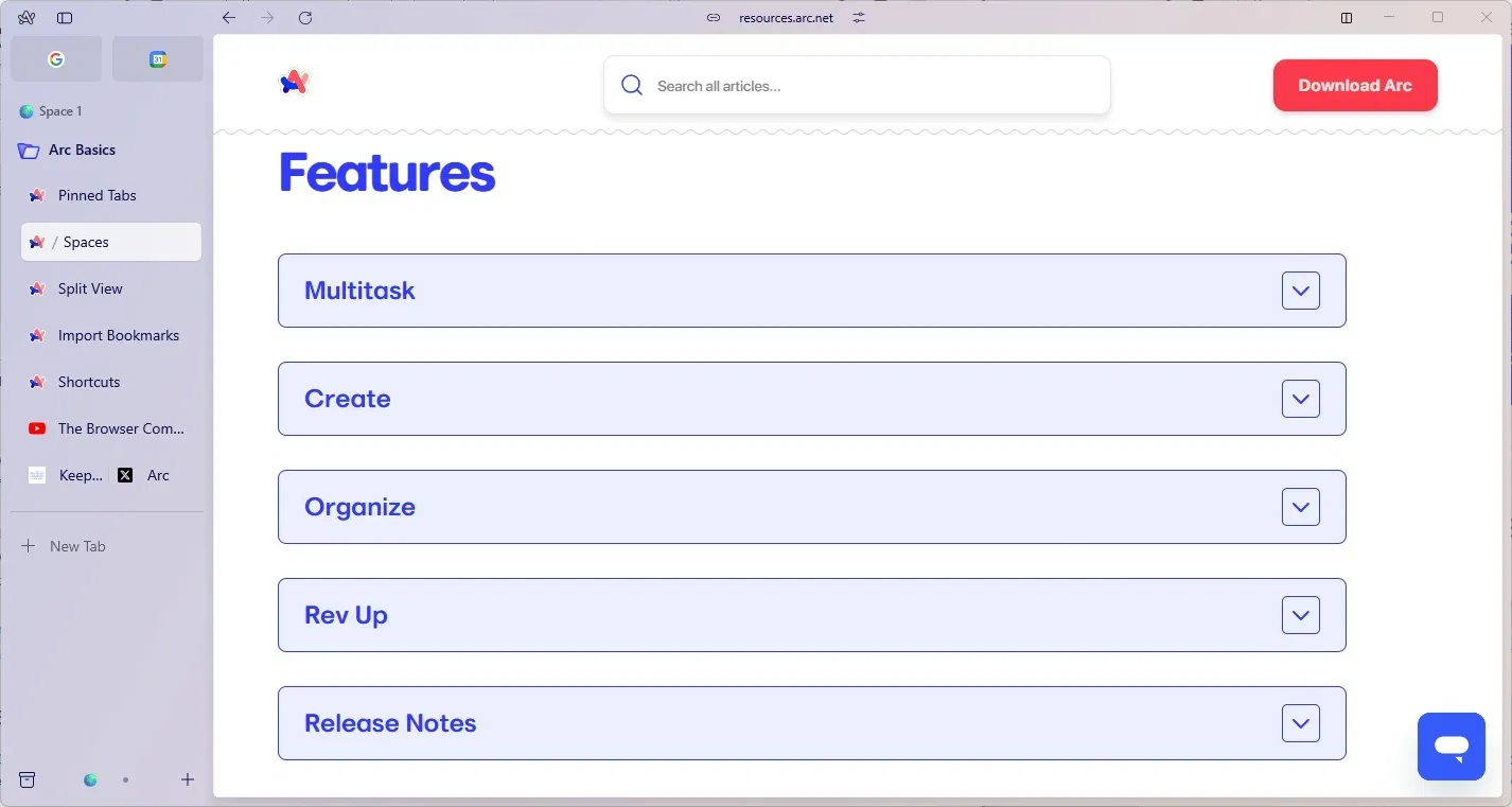 Các tính năng khi thiết lập tài khoản mới trong trình duyệt Arc (Ảnh: Internet) Các tính năng khi thiết lập tài khoản mới trong trình duyệt Arc (Ảnh: Internet)