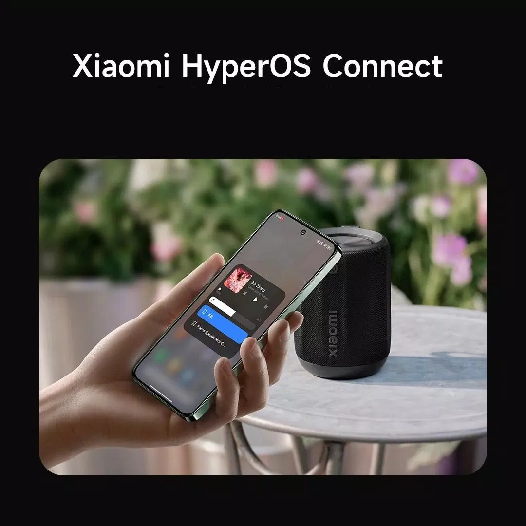 Xiaomi Bluetooth Speaker Mini hỗ trợ kết nối Bluetooth ổn định, công nghệ HyperOS Connect giúp tăng cường khả năng kết nối và tích hợp với các thiết bị khác (Ảnh: Internet)