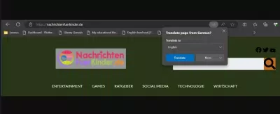 Tùy chọn dịch trên trang web tiếng Đức (Ảnh: Internet) Tùy chọn dịch trên trang web tiếng Đức (Ảnh: Internet)