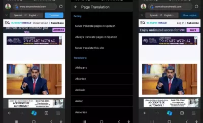 Dịch trang web tiếng Tây Ban Nha sang tiếng Anh trong trình duyệt Edge trên thiết bị di động (Ảnh: Internet) Dịch trang web tiếng Tây Ban Nha sang tiếng Anh trong trình duyệt Edge trên thiết bị di động (Ảnh: Internet)