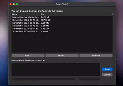 Truyền file bằng ứng dụng LANDrop trên máy Mac (Ảnh: Internet) Truyền file bằng ứng dụng LANDrop trên máy Mac (Ảnh: Internet)
