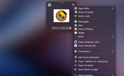 Giao diện của ứng dụng Dropover trên máy Mac (Ảnh: Internet) Giao diện của ứng dụng Dropover trên máy Mac (Ảnh: Internet)