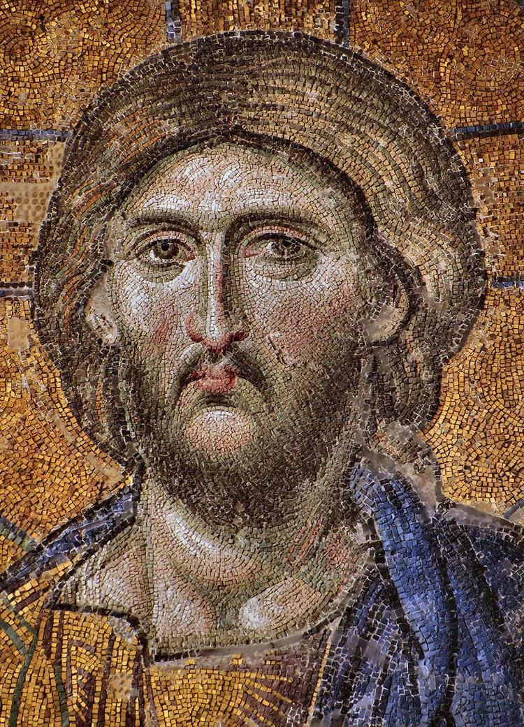 Mosaic of Christ. Tranh Khảm thế kỷ thứ 9. Từ Hagia Sophia, Istanbul. (nguồn: mosaicartgallery)