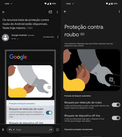 Google đã bắt đầu thử nghiệm tính năng bảo mật mới mang tên "Theft Detection Lock" (Khóa phát hiện trộm) cho một số người dùng tại Brazil thông qua chương trình thử nghiệm giới hạn (Ảnh: Internet) Google đã bắt đầu thử nghiệm tính năng bảo mật mới mang tên "Theft Detection Lock" (Khóa phát hiện trộm) cho một số người dùng tại Brazil thông qua chương trình thử nghiệm giới hạn (Ảnh: Internet)
