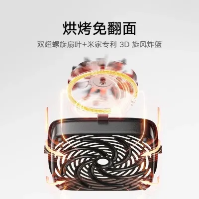 Mijia Air Fryer S1 6L sở hữu hệ thống luồng khí nóng đối lưu 360° độc đáo (Ảnh: Internet)