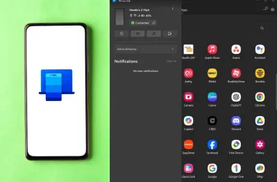 Biểu tượng ứng dụng Phone Link trên điện thoại Android và giao diện của Phone Link trên máy tính Windows (Ảnh: Internet) Biểu tượng ứng dụng Phone Link trên điện thoại Android và giao diện của Phone Link trên máy tính Windows (Ảnh: Internet)