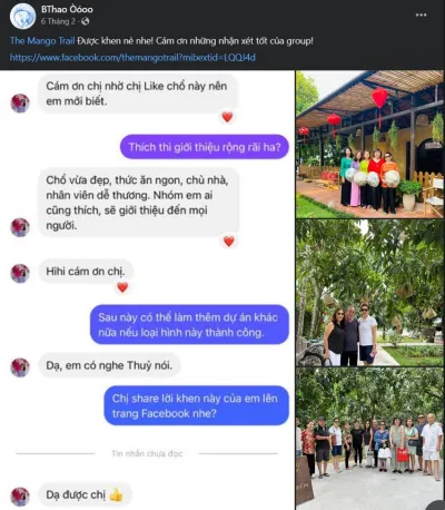 Feedback của gia đình chị Diễm (nguồn Facebook)