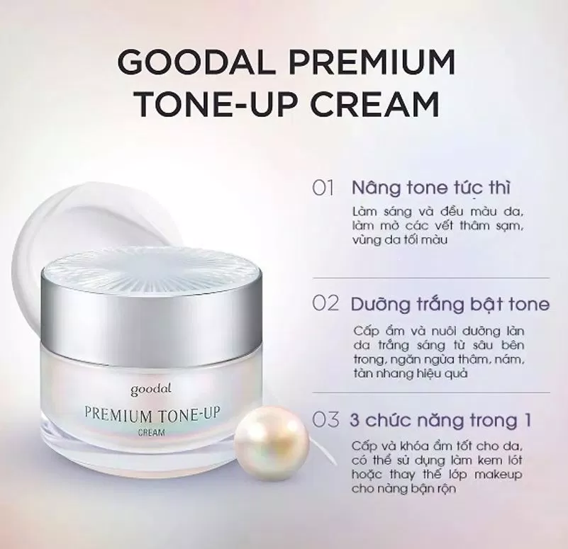 Một số công dụng của kem Goodal Premium Tone Up Cream (Nguồn: Internet)