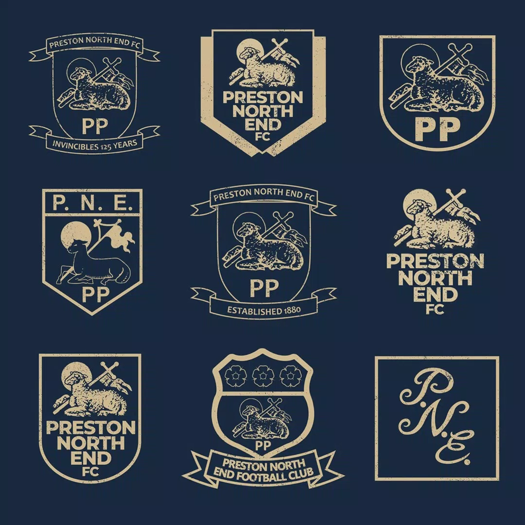 Logo Preston Nprth End qua các thời kì (Nguồn: Internet)