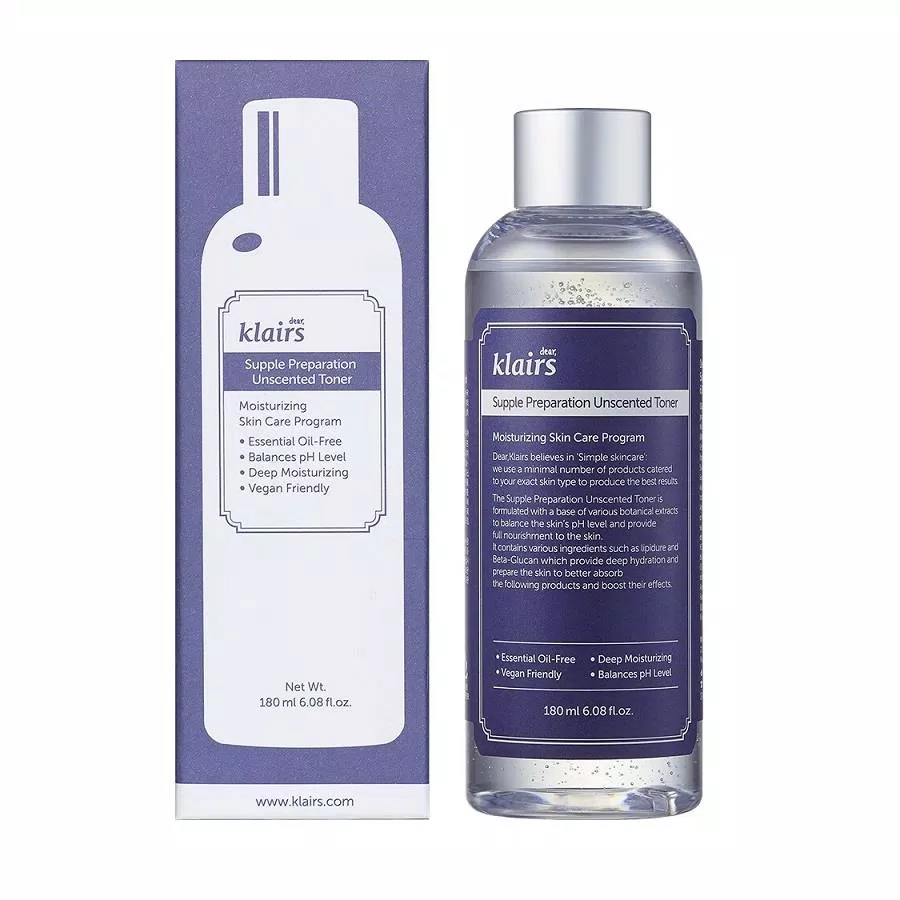 Nước hoa hồng không mùi Klairs Supple Preparation Unscented Toner 180ml (Nguồn: Internet)