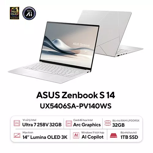 Cấu hình của chiếc Zenbook S14 OLED (Nguồn: Internet)