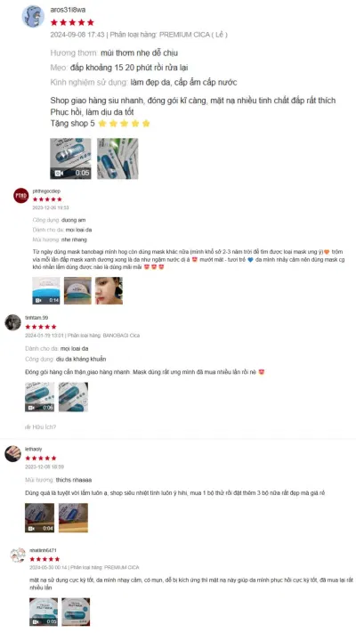 Đánh giá của khách hàng trên Shopee