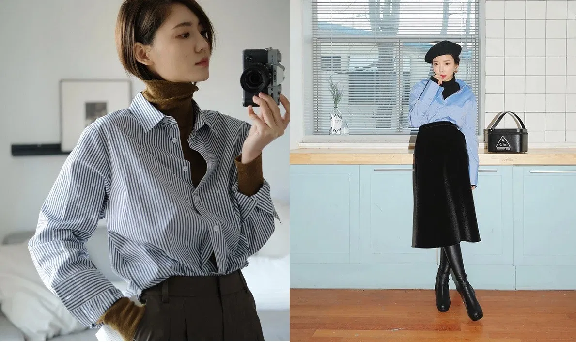 Áo len mặc trong áo sơ mi (nguồn: Internet)