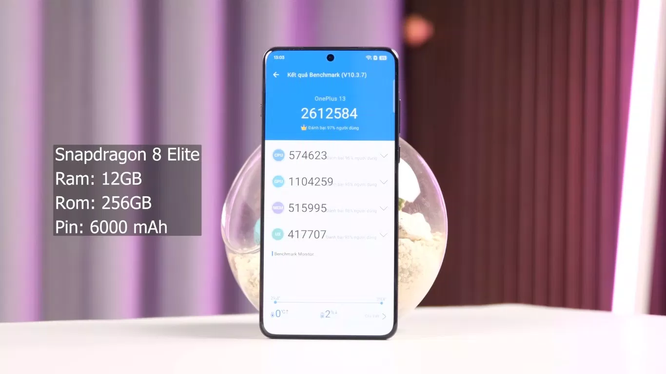 OnePlus 13 có số điểm Antutu khoảng 2,6 triệu điểm (Ảnh: Internet)