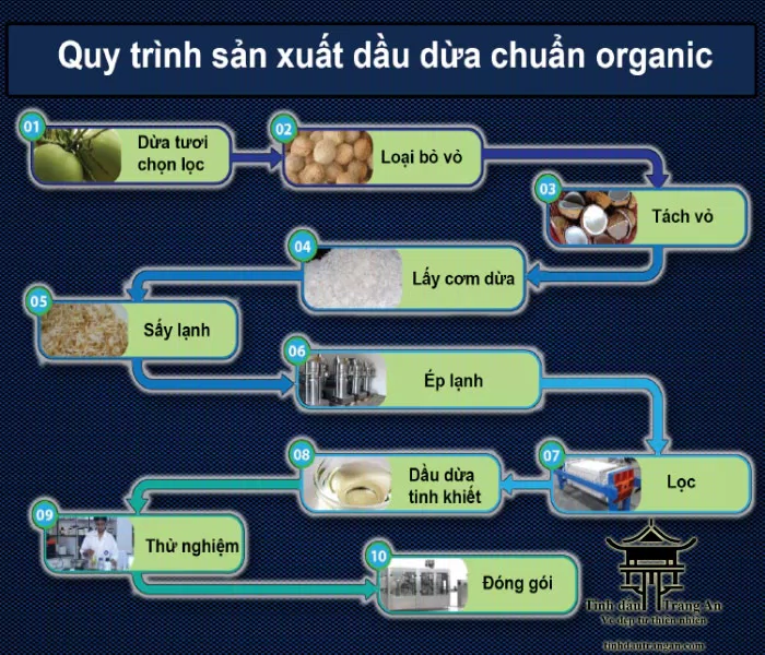 Quy trình tiên tiến sản xuất dầu dừa ép lạnh