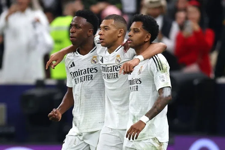 Bộ ba cầu thủ tấn công Mbappe, Vinicius và Rodrygo ghi bàn cho Real Madrid. Ảnh: Internet.