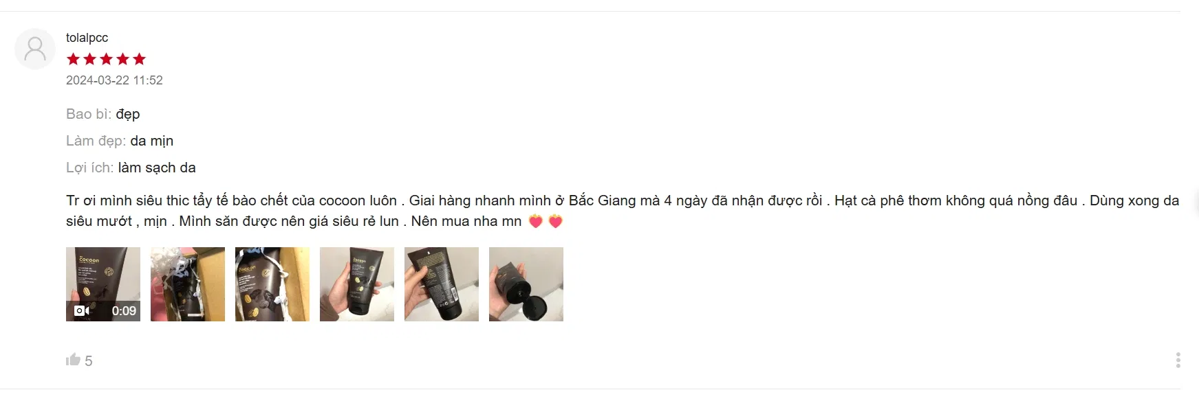 Đánh giá từ khách hàng trên Shopee(Nguồn: Internet)