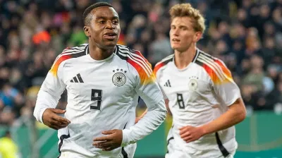 Youssoufa Moukoko từng dự World Cup 2022. Ảnh: Getty.
