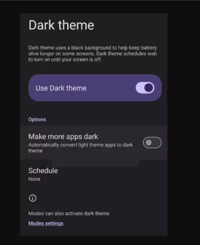 Tính năng ẩn Làm tối nhiều ứng dụng hơn trong Android 16 Beta 1 (Ảnh: Internet) Tính năng ẩn Làm tối nhiều ứng dụng hơn trong Android 16 Beta 1 (Ảnh: Internet)