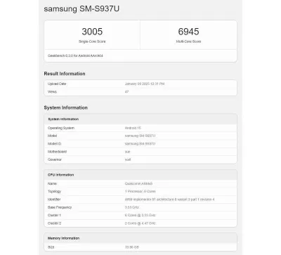Điểm Geekbench của Galaxy S25 Slim quá thấp so với mặt bằng chung (Ảnh: Internet) Điểm Geekbench của Galaxy S25 Slim quá thấp so với mặt bằng chung (Ảnh: Internet)