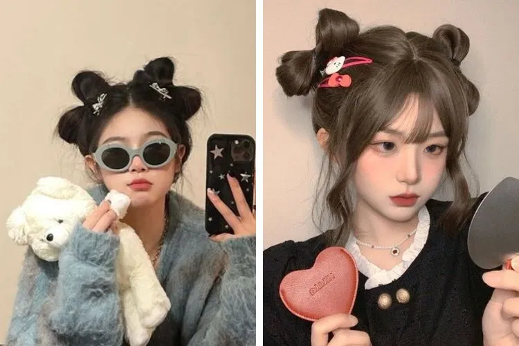 Kiểu tóc hot tết 2025: Búi tóc hình nơ (Ảnh: Internet)
