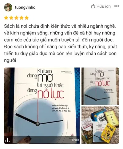 Cảm nhận của độc giả về sách Khi Bạn Đang Mơ Thì Người Khác Đang Nỗ Lực (Ảnh: BlogAnChoi)