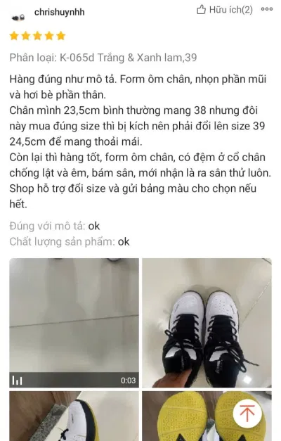 Đánh giá của người dùng trên Shopee (Ảnh: BlogAnChoi)