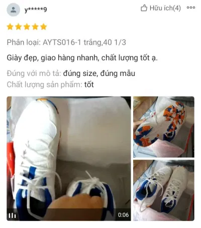 Đánh giá của người dùng trên shopee (Ảnh: BlogAnChoi)