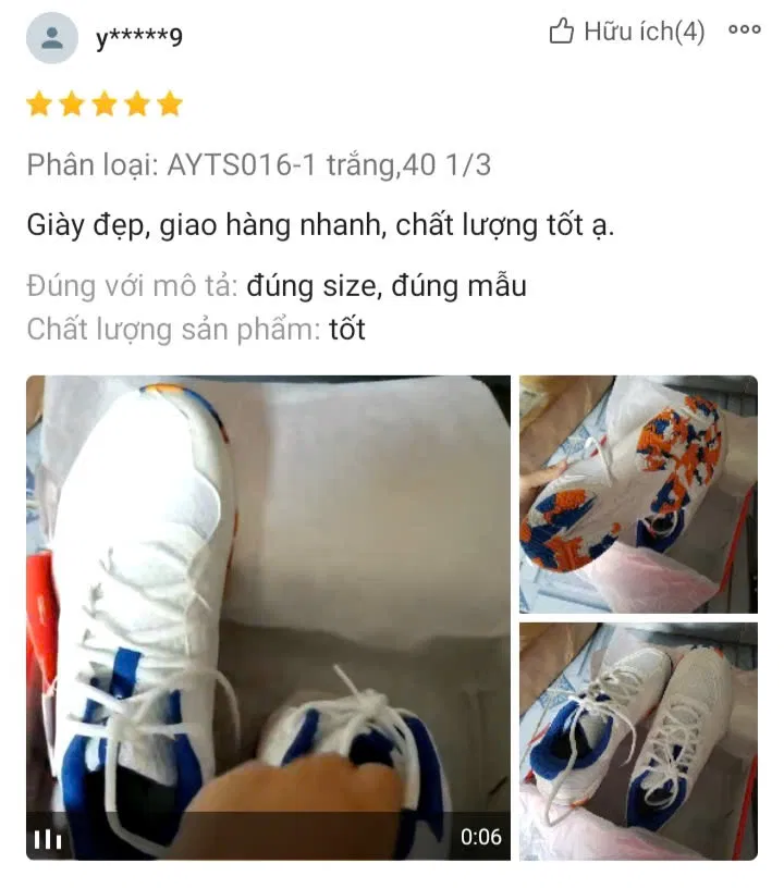 Đánh giá của người dùng trên shopee (Ảnh: BlogAnChoi)