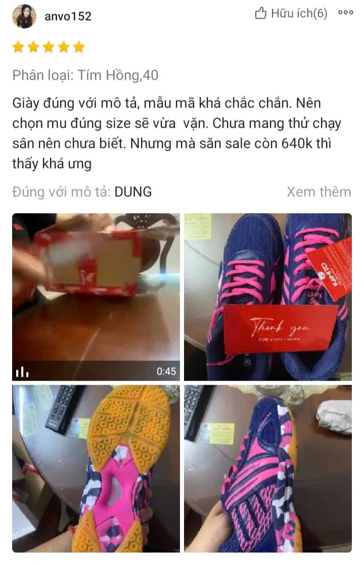 Đánh giá của người dùng trên shopee (Ảnh: BlogAnChoi)