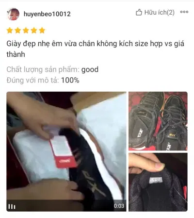 Đánh giá của người dùng trên shopee (Ảnh: BlogAnChoi)
