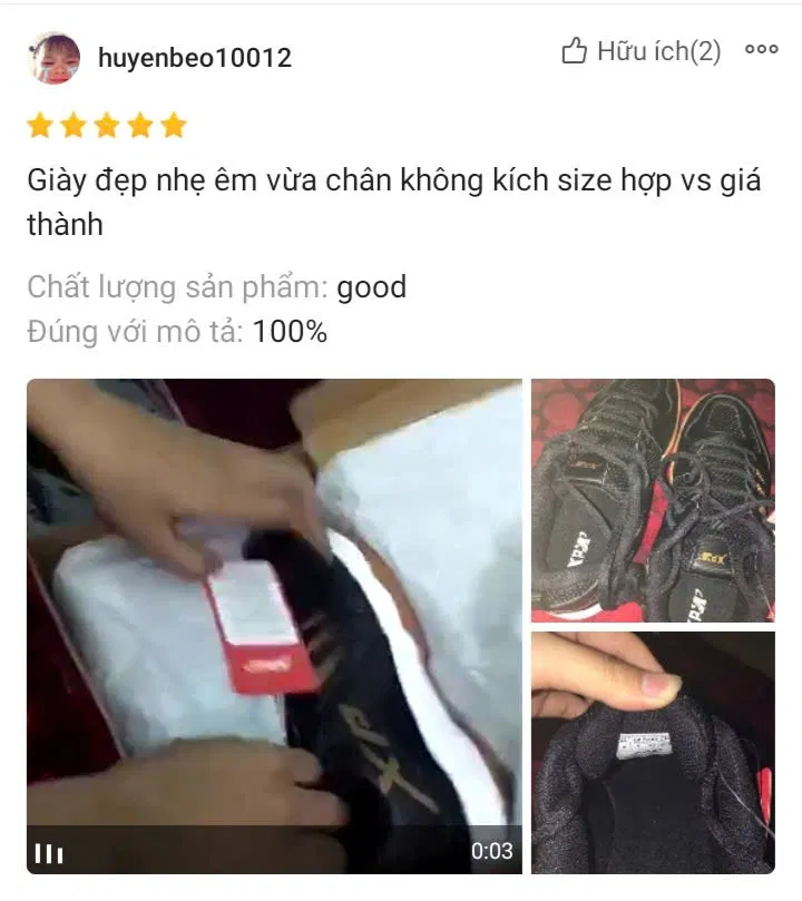 Đánh giá của người dùng trên shopee (Ảnh: BlogAnChoi)