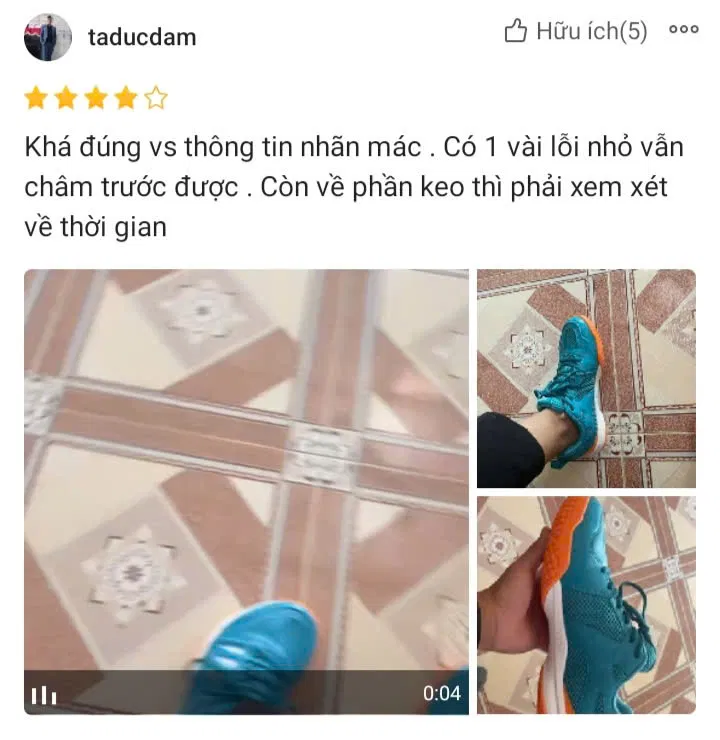 Đánh giá của người dùng trên shopee (Ảnh: BlogAnChoi)