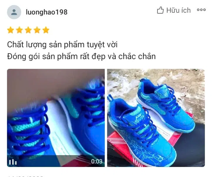 Đánh giá của người dùng trên shopee (Ảnh: BlogAnChoi)