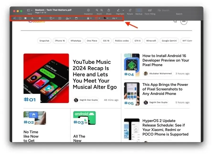 Mac Preview – Sửa PDF miễn phí tốt nhất cho macOS (Ảnh: Internet)