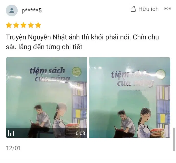 Cảm nhận của người đọc trên Shopee (Ảnh: Shopee)