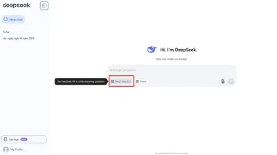 Truy cập DeepSeek R1 qua website (Ảnh: Internet)