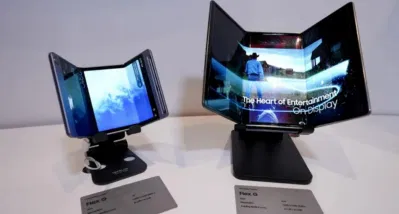 Nguyên mẫu điện thoại gập 3 màn hình của Samsung (Ảnh: Internet) Nguyên mẫu điện thoại gập 3 màn hình của Samsung (Ảnh: Internet)