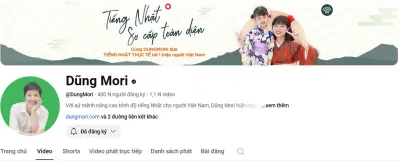 Kênh YouTube Dũng Mori (Ảnh: Internet)