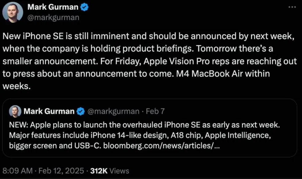 Mark Gurman cho biết về việc ra mắt iPhone SE 4 bị hoãn (Ảnh: Internet) Mark Gurman cho biết về việc ra mắt iPhone SE 4 bị hoãn (Ảnh: Internet)