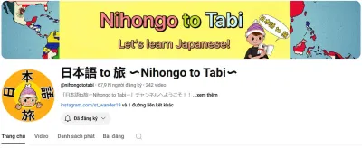 Kênh YouTube Nihongo to Tabi (Ảnh: Internet)