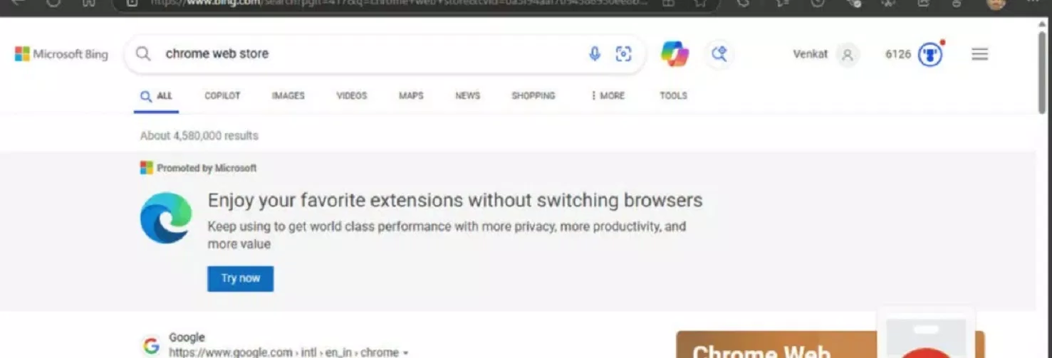 Thông báo hiện lên trong trình duyệt Edge (Ảnh: Internet)