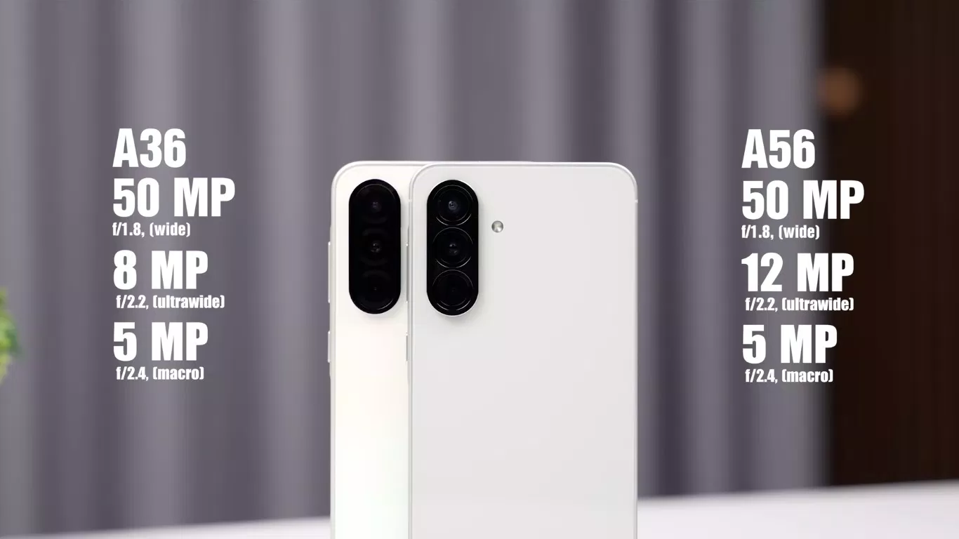Thông số camera của Galaxy A56 và Galaxy A36 (Ảnh: Internet) Thông số camera của Galaxy A56 và Galaxy A36 (Ảnh: Internet)