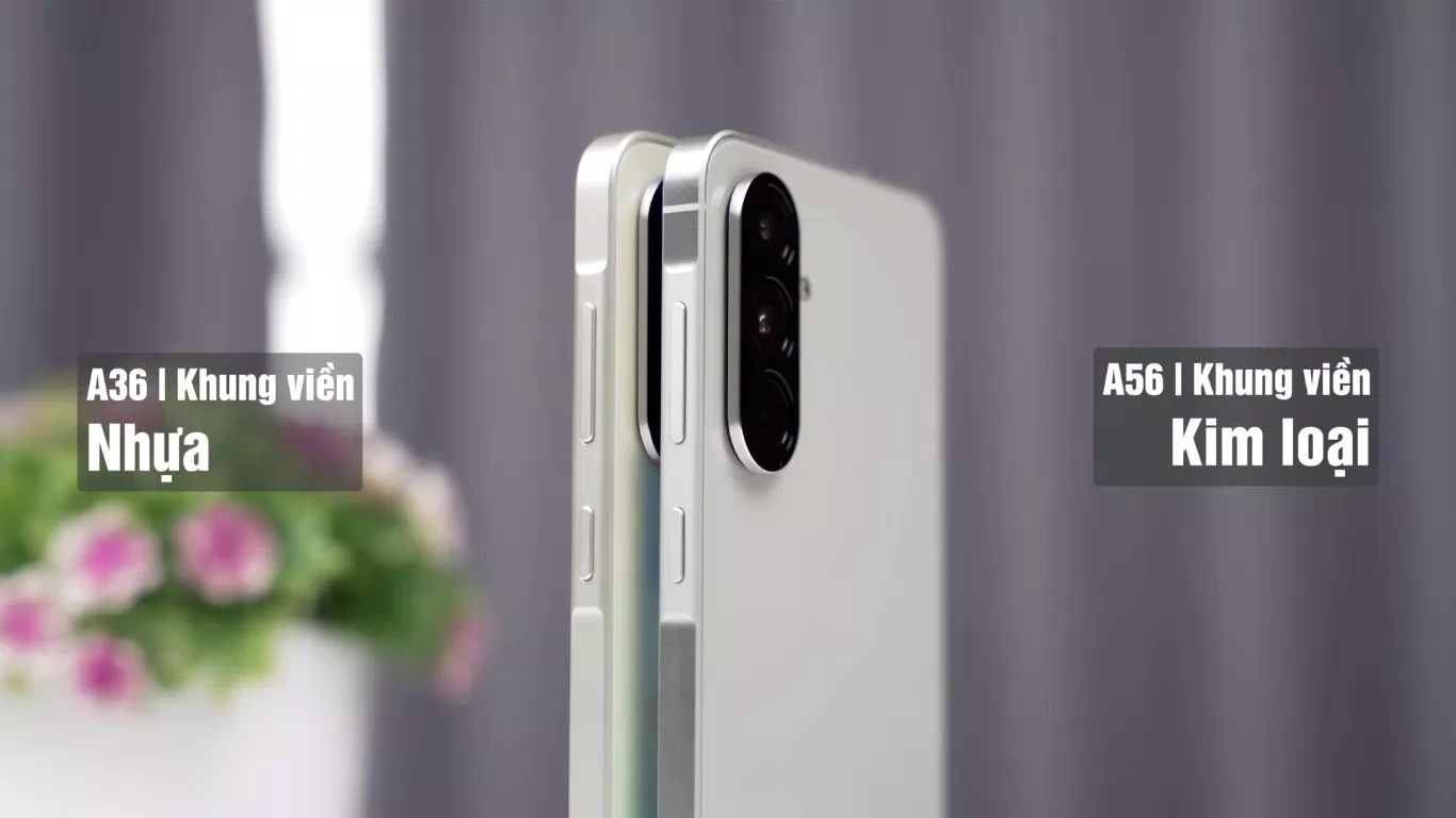 Galaxy A36 sẽ sử dụng khung viền nhựa còn Galaxy A36 sẽ là khung viền kim loại (Ảnh: Internet) Galaxy A36 sẽ sử dụng khung viền nhựa còn Galaxy A36 sẽ là khung viền kim loại (Ảnh: Internet)