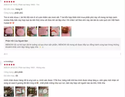Đánh giá khách hàng trên Shopee