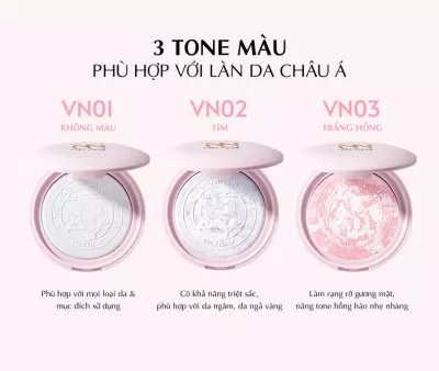 Bảng màu của phấn phủ thủy tinh Menow