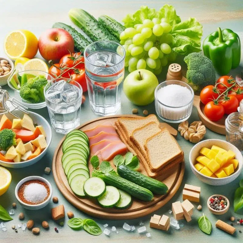 Uống đủ nước và ăn uống lành mạnh, nguồn: Internet