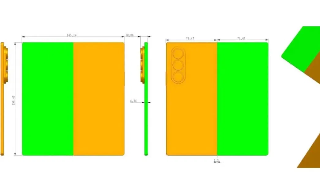 Hình ảnh CAD của Galaxy Z Fold 7 (Ảnh: Internet)